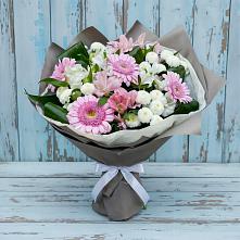 Букет цветов из:  Герберы, Альстромерии и Хризантемы #REPLACE_PRED# Усть-Донецком