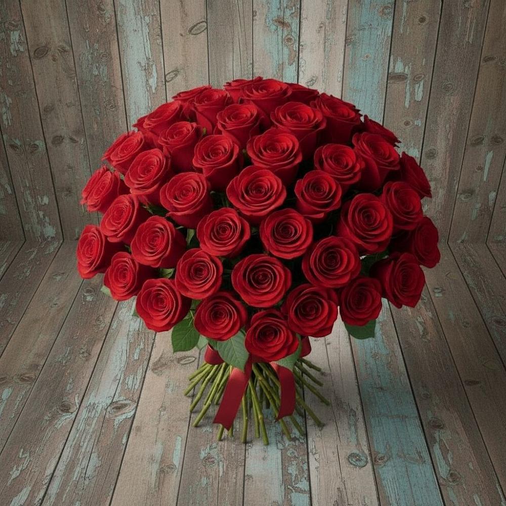 Букет 55 Красных роз Фридом в Усть-Донецком