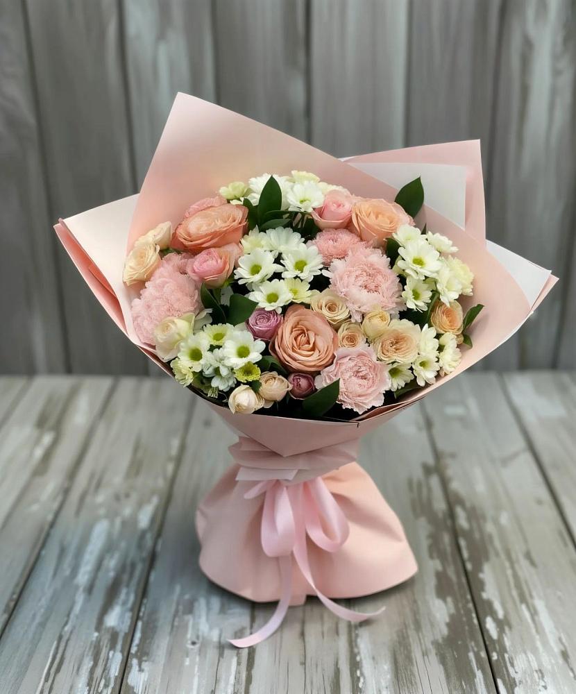 Букет цветов из: Гвоздики, Розы и Хризантемы в Усть-Донецком