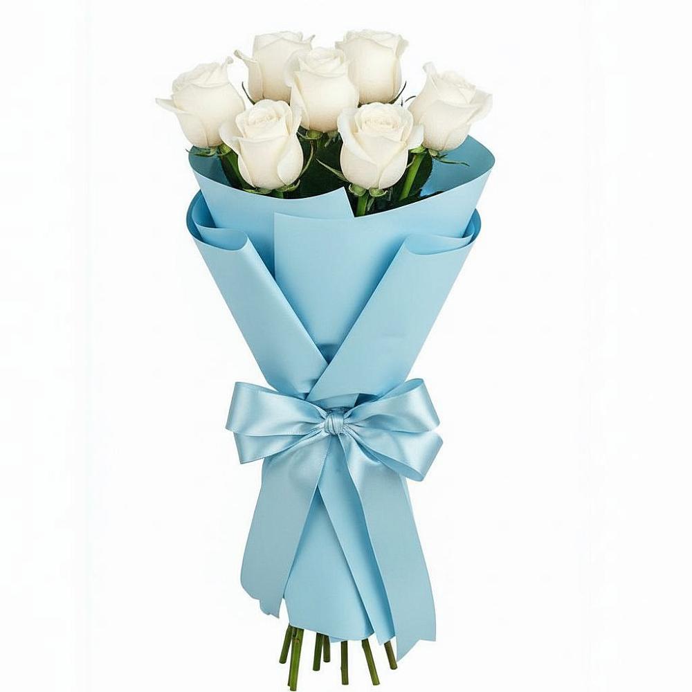 Букет 7 белых роз Проуд в Усть-Донецком