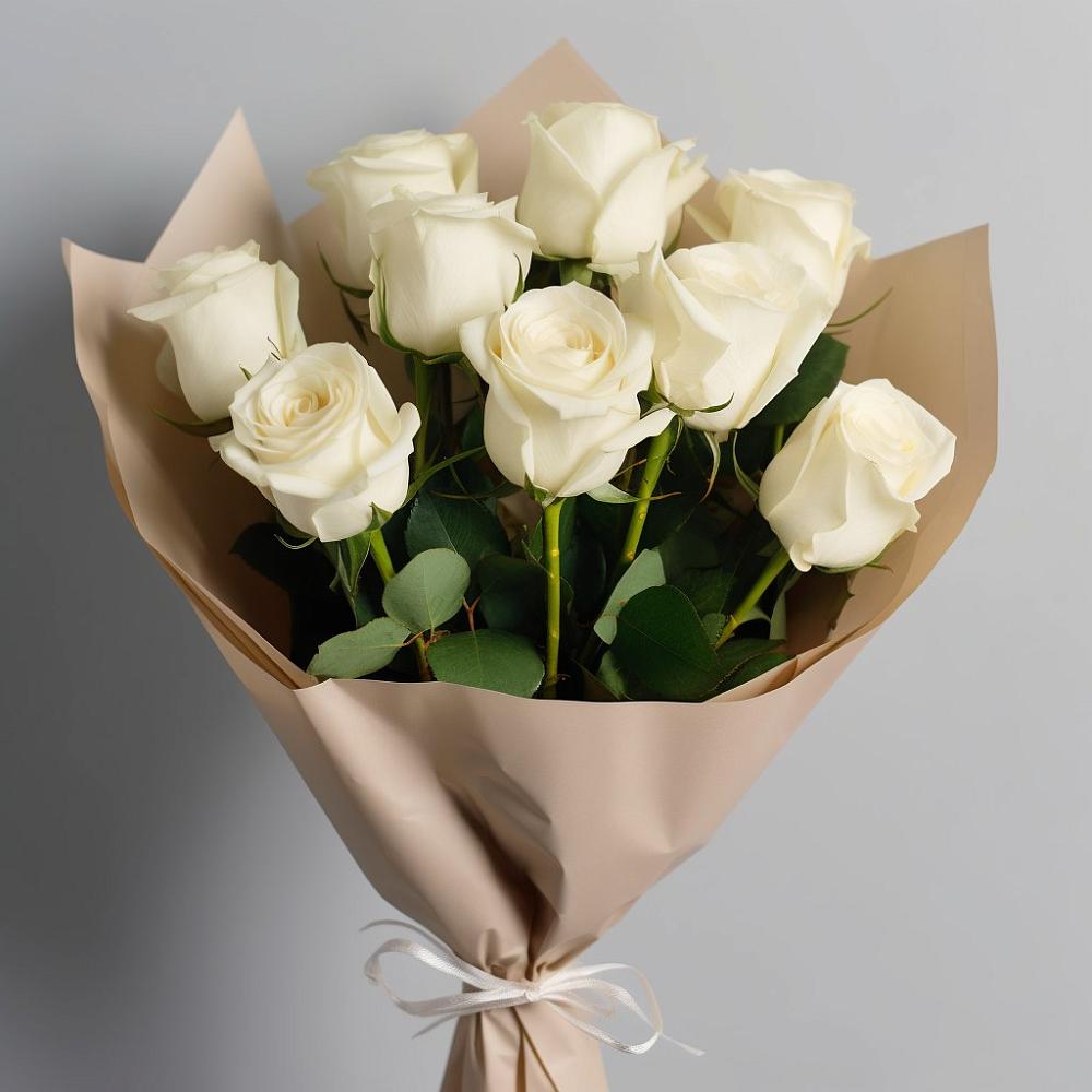 Букет 9 Белых роз Эдлесс Лав в Усть-Донецком