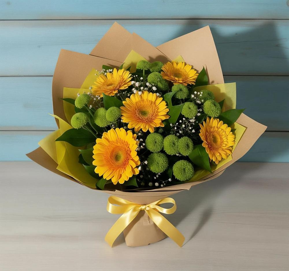 Букет цветов из: Герберы и Хризантемы в Усть-Донецком