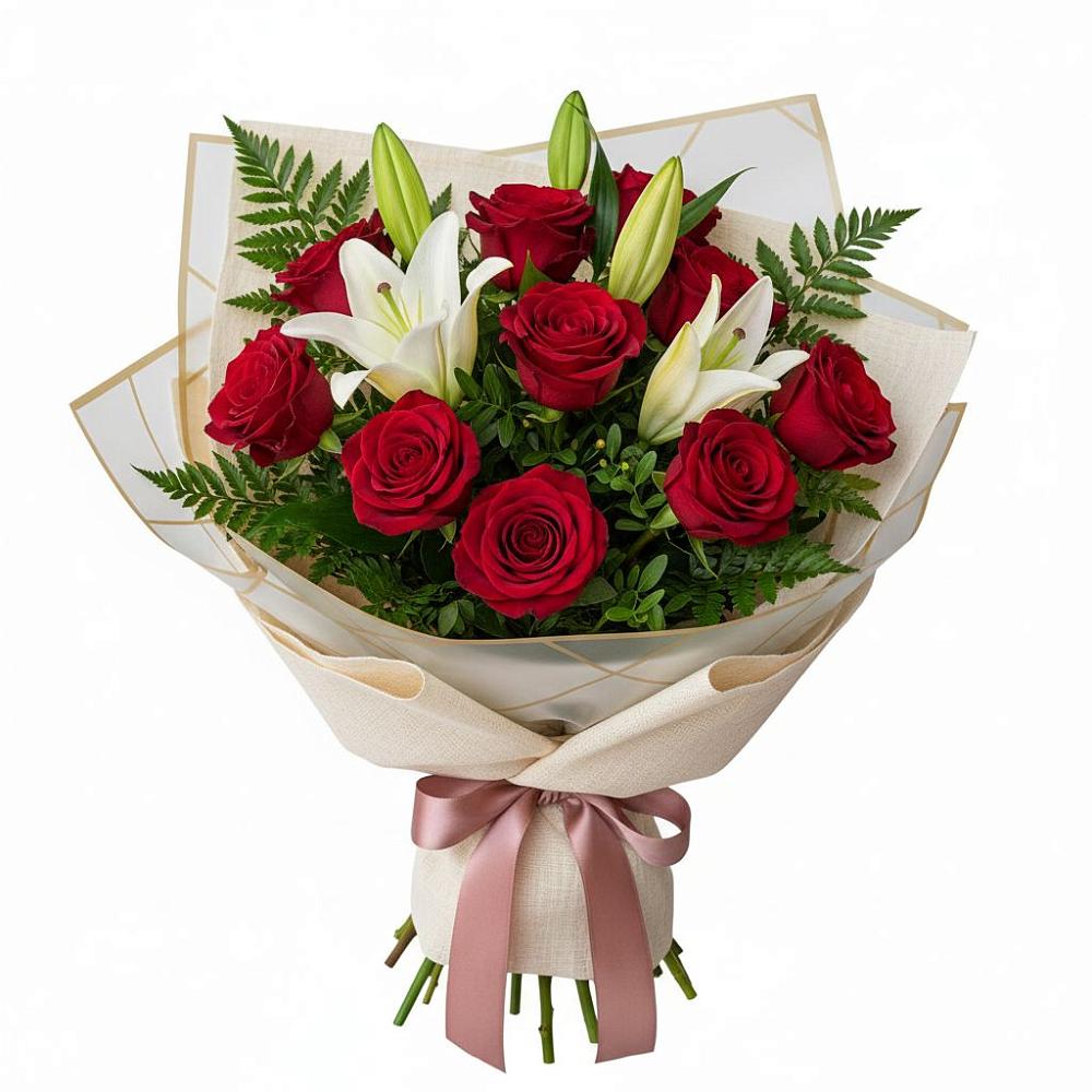 Букет цветов из: Лилии и Розы в Усть-Донецком