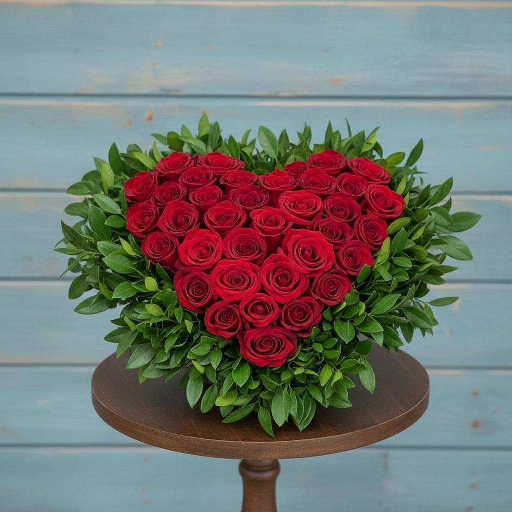 Цветочная композиция из Розы в виде сердца в Усть-Донецком