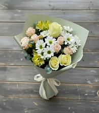Букет цветов из:  Альстромерии, Розы и Хризантемы #REPLACE_PRED# Усть-Донецком