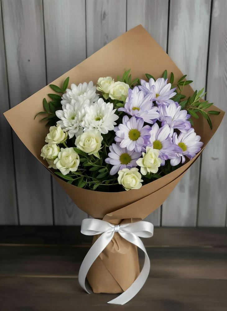 Букет цветов из: Хризантемы и Розы в Усть-Донецком